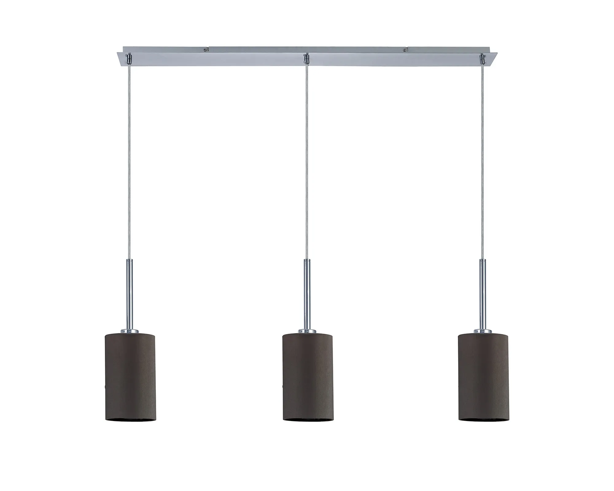 Baymont 12cm Shade 3 Light Pendant Polished Chrome, Grey/White DK0768  Deco Baymont CH GR